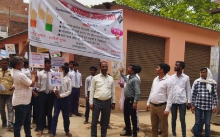 वलीदपुर नगर पंचायत द्वारा निकाली गयी मतदाता जागरूकता रैली